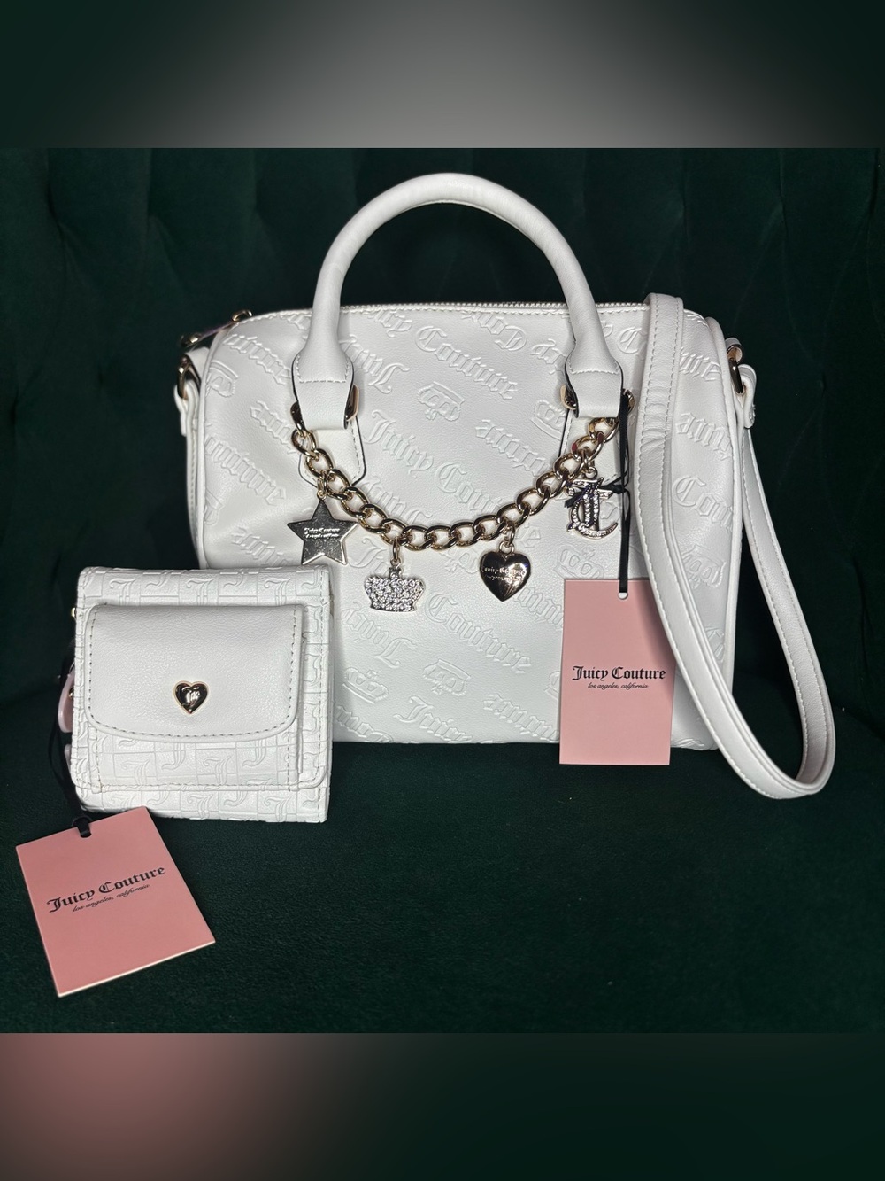 NWT Juicy Couture Angel Embossed Satchel & Matching Wallet Bundle